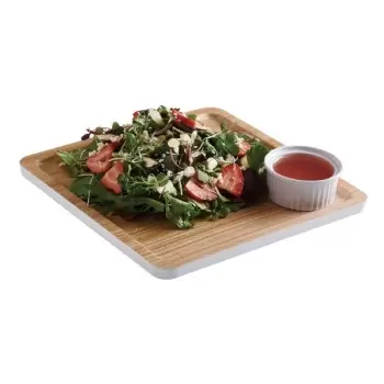 Cal-Mil Finn Wood Effect Square Modular Melamine Tray 9" x 9"