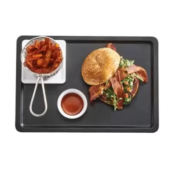 Cal-Mil Finn Black Rectangular Modular Melamine Tray 9" x 13"