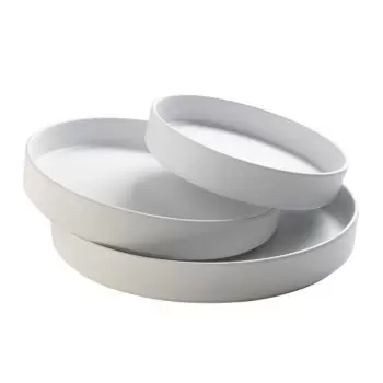 Cal-Mil Hudson - White 12" Raised Rim Melamine Plate