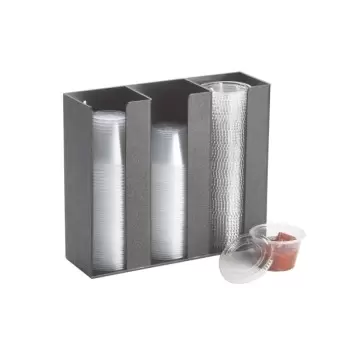 Cal-Mil Classic Black 3 - Section Countertop Ramekin And Lid Organizer