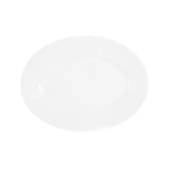 Cal-Mil Classic Rim White 12" x 9" Oval Melamine Platter