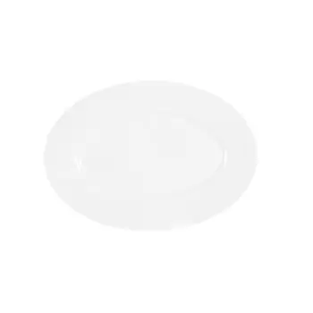 Cal-Mil Classic Rim White 10" x 7" Oval Melamine Platter