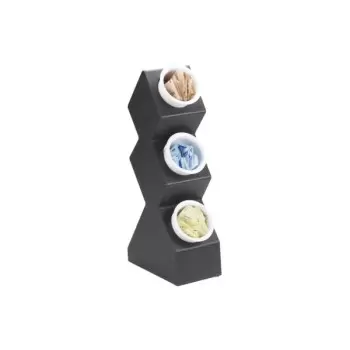Cal-Mil Classic Black 3 - Cylinder Vertical Flatware / Condiment Display