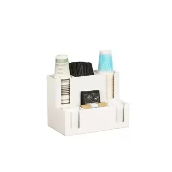 Cal-Mil Classic Cup and Lid Organizer With Straw and Stir Stick Holder