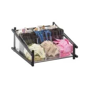 Cal-Mil One By One Black Condiment Organizer - 13" x 14" x 6 1/2"