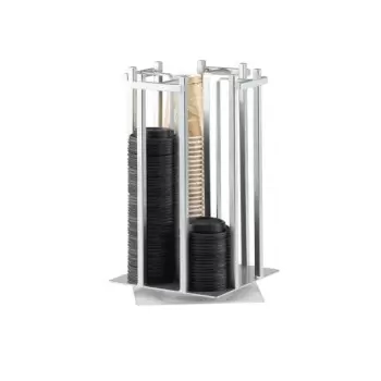 Cal-Mil One By One Silver 4-Section Revolving Cup and Lid Organizer