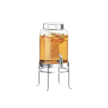 Cal-Mil Soho 2 Gallon Silver Glass Beverage Dispenser With Ice Chamber