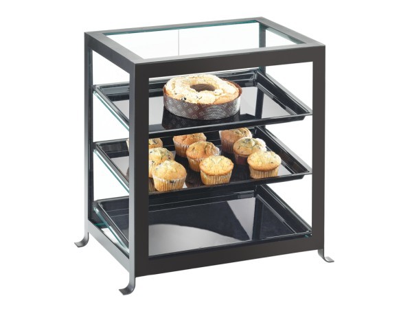 Cal-Mil 1575-13 Cal-Mil Soho Three Tier Black Display Case With Rea...