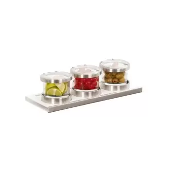 Cal-Mil Luxe Metal Chilled Mixology Organizer - 16Oz Jar With Notched Lid