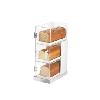 Cal-Mil Luxe Three Tier Stainless Steel Bread Case - 7" x 14" x 20 1/4"