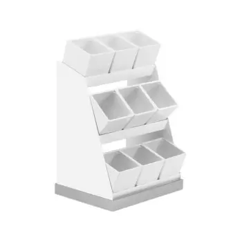 Cal-Mil Luxe Condiment Display With Melamine Jars And Stainless Steel Base