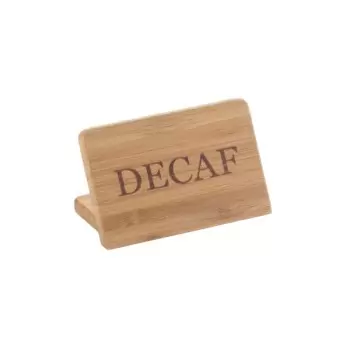 Cal-Mil 3" x 2" Bamboo "Decaf" Beverage Sign