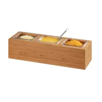Cal-Mil Bamboo Action Station - 1/6 Size Pan Unit - 11 3/4" x 7 1/2" x 6 1/4"