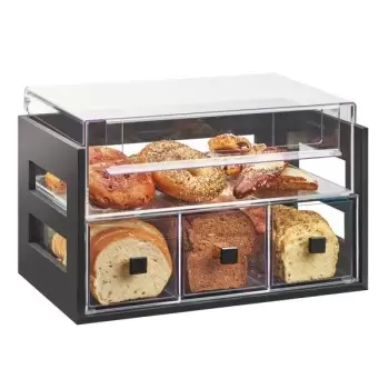 Cal-Mil Midnight Bamboo 2 Tier Bread Display Case - 20 1/8" x 12 3/4" x 13 1/8"