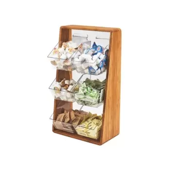 Cal-Mil Bamboo Condiment Holder With Removable Plastic Compartments