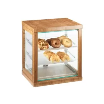 Cal-Mil Bamboo Three Tier Display Case With Rear Doors - 21" x 16 1/4" x 22 1/2"
