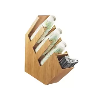 Cal-Mil Bamboo Cup - Lid - and Straw Holder