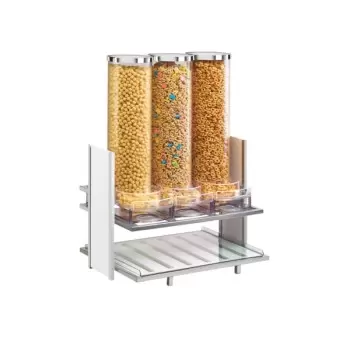 Cal-Mil Eco Modern White Bamboo 2.7 Liter Triple Canister Cereal Dispenser