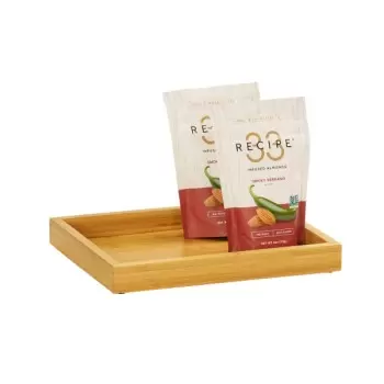 Cal-Mil Bamboo 12" x 9 3/4" Wooden Shallow Tray
