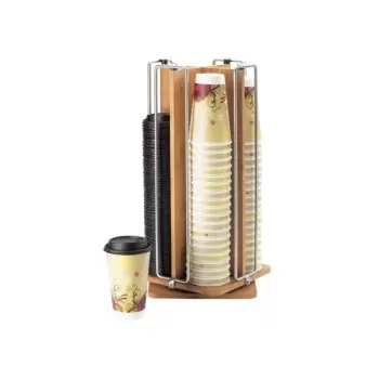 Cal-Mil Bamboo Revolving Cup and Lid Organizer