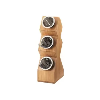 Cal-Mil Bamboo 3 - Cylinder Vertical Flatware / Condiment Display