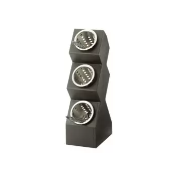 Cal-Mil Midnight Bamboo 3 - Cylinder Vertical Flatware / Condiment Display