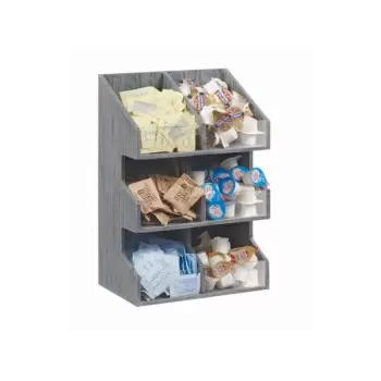 Cal-Mil Ashwood 3 Tier - 6 Bin Condiment Display With Clear Bin Face
