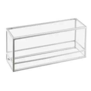 Cal-Mil Monterey 5" x 15" x 7" White Rectangle Presentation Case