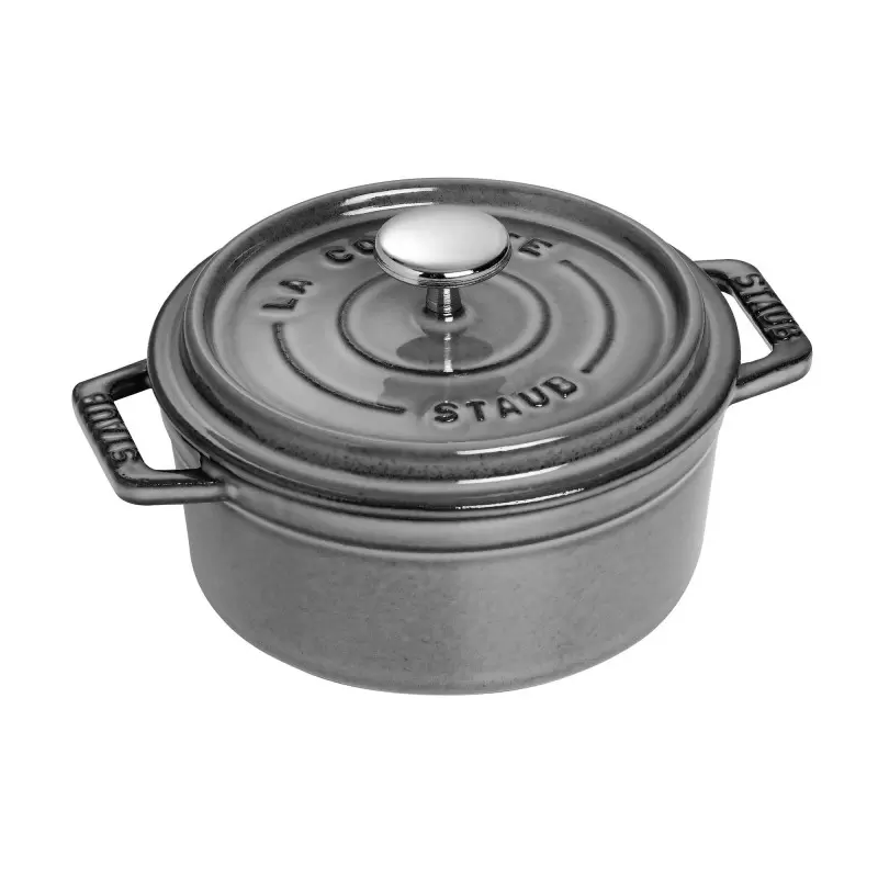 STAUB 1101218 Staub 0.5-qt Round Dutch Oven - Graphite Grey