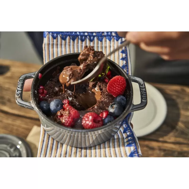 STAUB 1101218 Staub 0.5-qt Round Dutch Oven - Graphite Grey