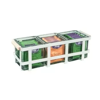 Cal-Mil Blonde Jar Display With 3 Glass Jars
