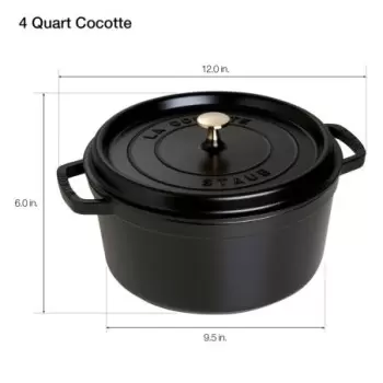 STAUB 1102425 Staub 4-qt Round Dutch Oven - Black