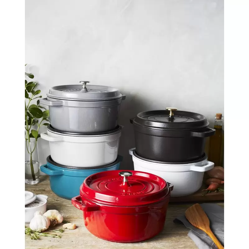 STAUB 11024107 Staub 4-qt Round Dutch Oven - White Truffle