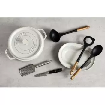 STAUB 11024107 Staub 4-qt Round Dutch Oven - White Truffle