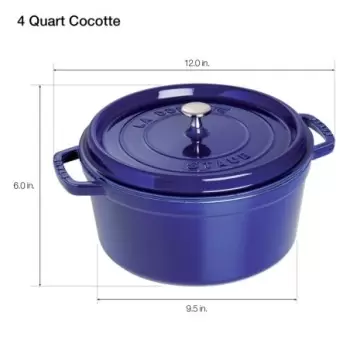 STAUB 1102491 Staub 4-qt Round Dutch Oven - Dark Blue