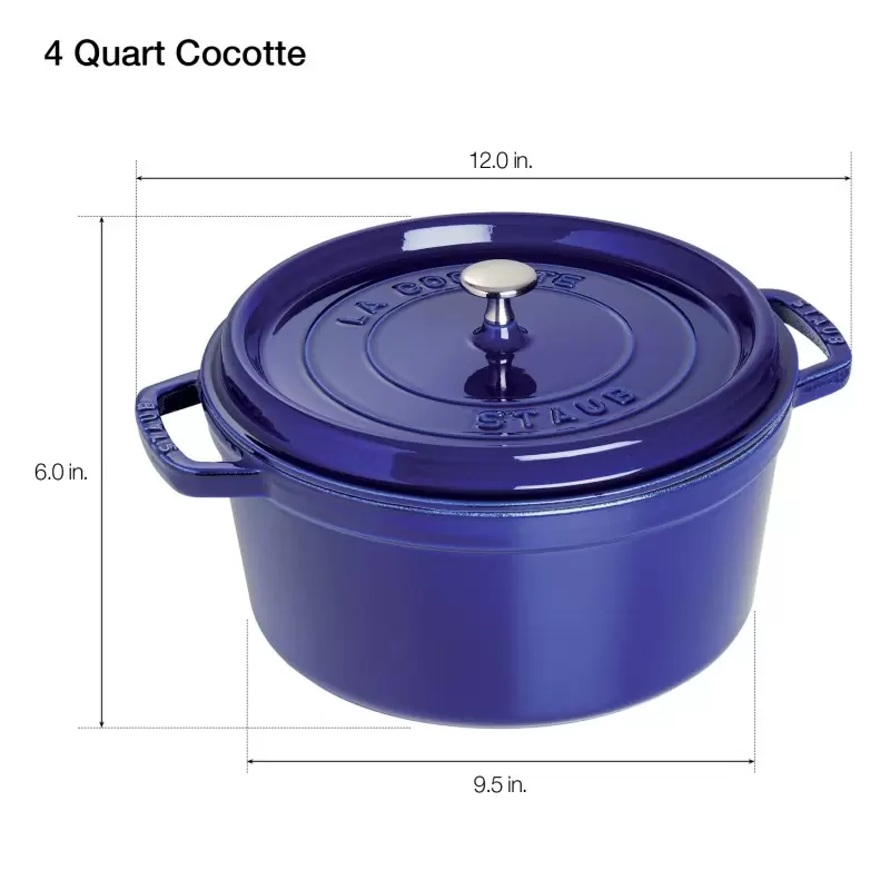 STAUB 1102491 Staub 4-qt Round Dutch Oven - Dark Blue