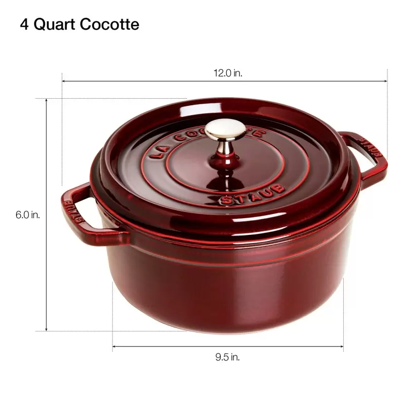STAUB 1102487 Staub 4-qt Round Dutch Oven - Grenadine