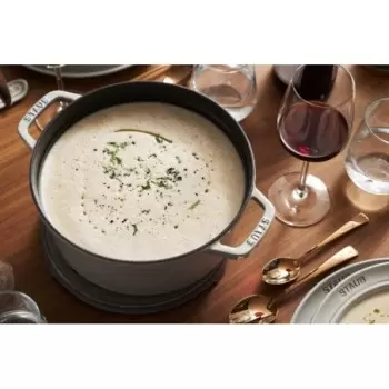 STAUB 11026107 Staub 5.5-qt Round Dutch Oven - White Truffle