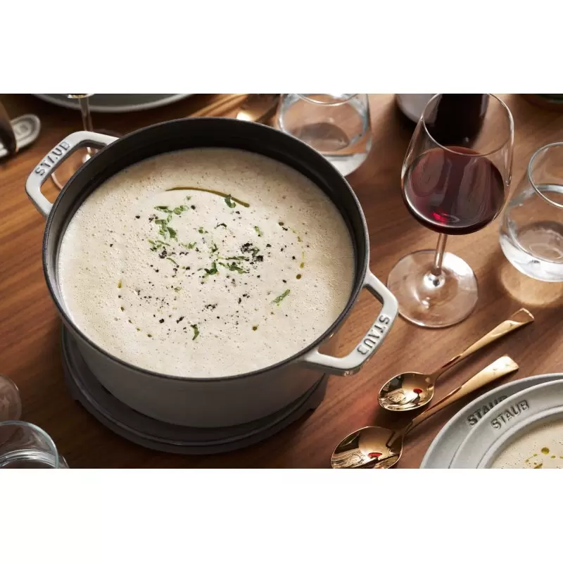 STAUB 11026107 Staub 5.5-qt Round Dutch Oven - White Truffle