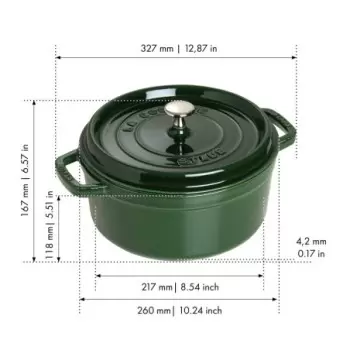 STAUB 1102685 Staub 5.5-qt Round Dutch Oven - Basil