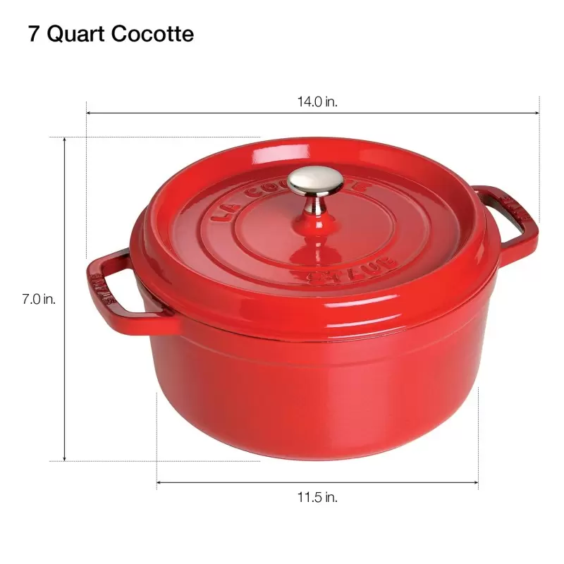 STAUB 1102806 Staub 7-qt Round Dutch Oven - Cherry