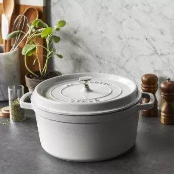 STAUB 11028107 Staub 7-qt Round Dutch Oven - White Truffle