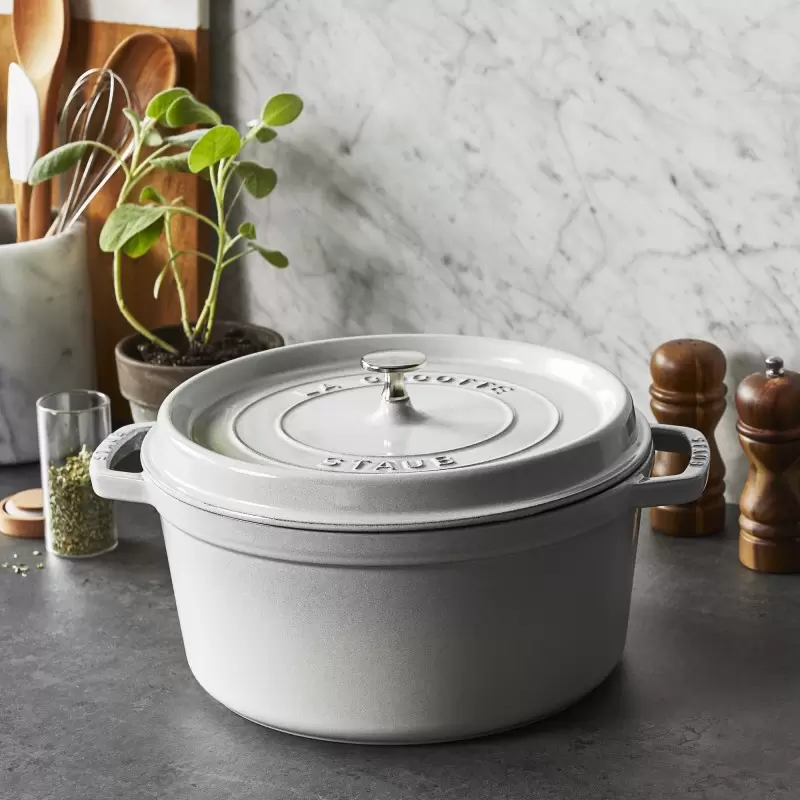 STAUB 11028107 Staub 7-qt Round Dutch Oven - White Truffle