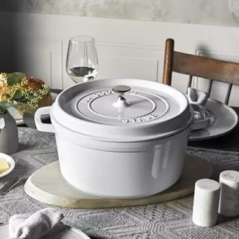STAUB 1102802 Staub 7-qt Round Dutch Oven - White