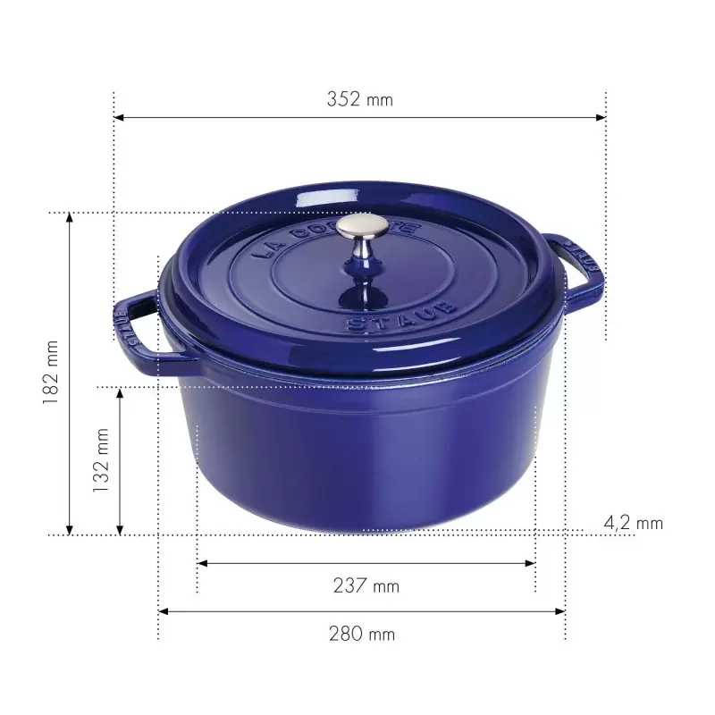 STAUB 1102891 Staub 7-qt Round Dutch Oven - Dark Blue