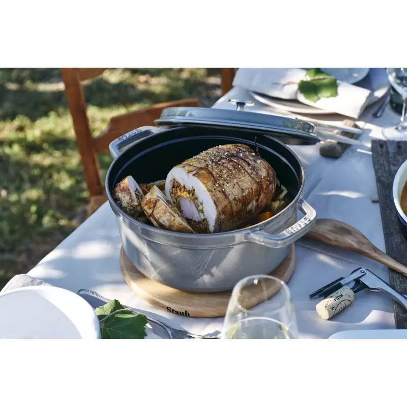 STAUB 1103018 Staub 9-qt Round Dutch Oven - Graphite Grey