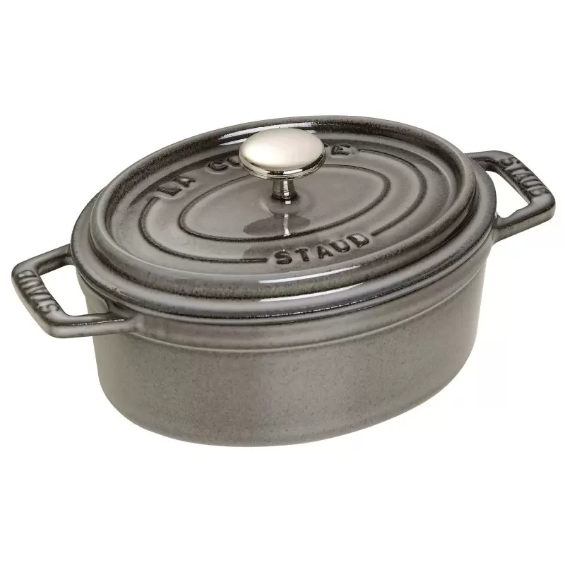 STAUB 1101718 Staub 1-qt Oval Dutch Oven - Graphite Grey