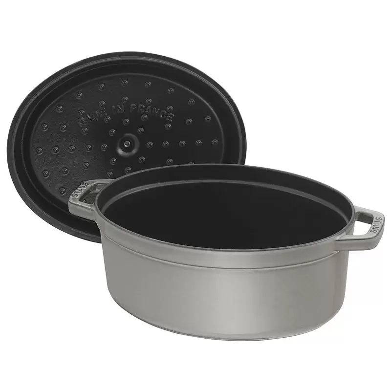 STAUB 1103318 Staub 7-qt Oval Dutch Oven - Graphite Grey