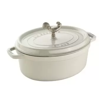 STAUB 15000202 Staub 5.75-qt Coq au Vin Dutch Oven - White Truffle