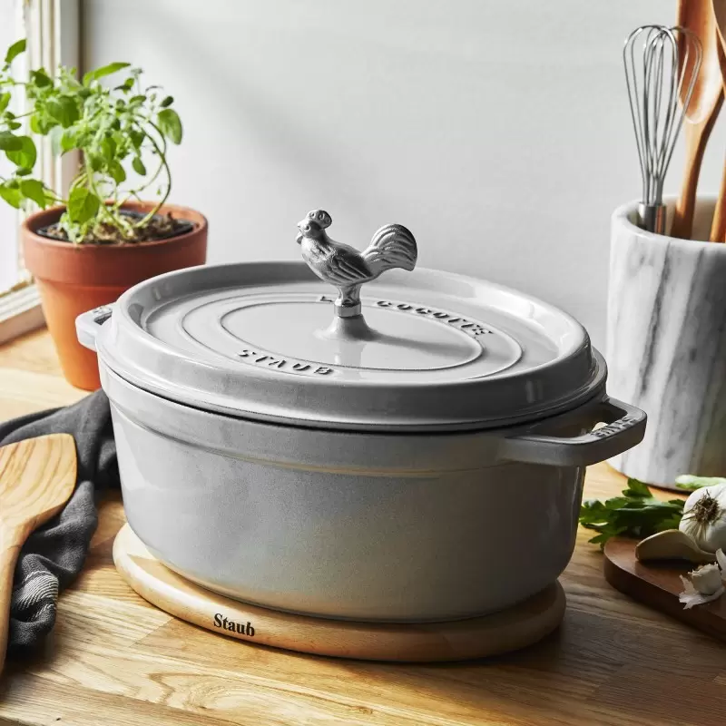 STAUB 15000202 Staub 5.75-qt Coq au Vin Dutch Oven - White Truffle